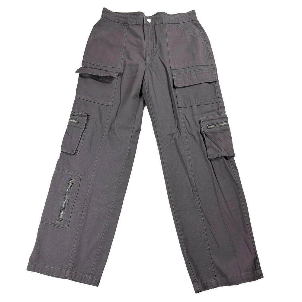 Angel Kiss Cargo Pants Womens 5 27 Gray Utility Y2K Streetwear Vintage Baggy Fit